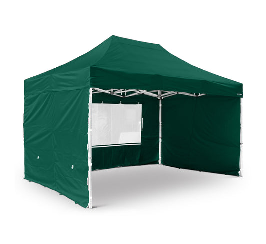 3x4.5 S42 Green Heavy duty aluminium pop up gazebo with sides