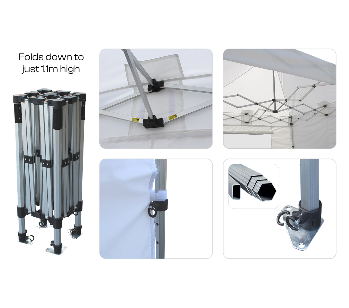 S42 heavy duty gazebo aluminium frame with 42mm octagonal leg and cast alloy bracket