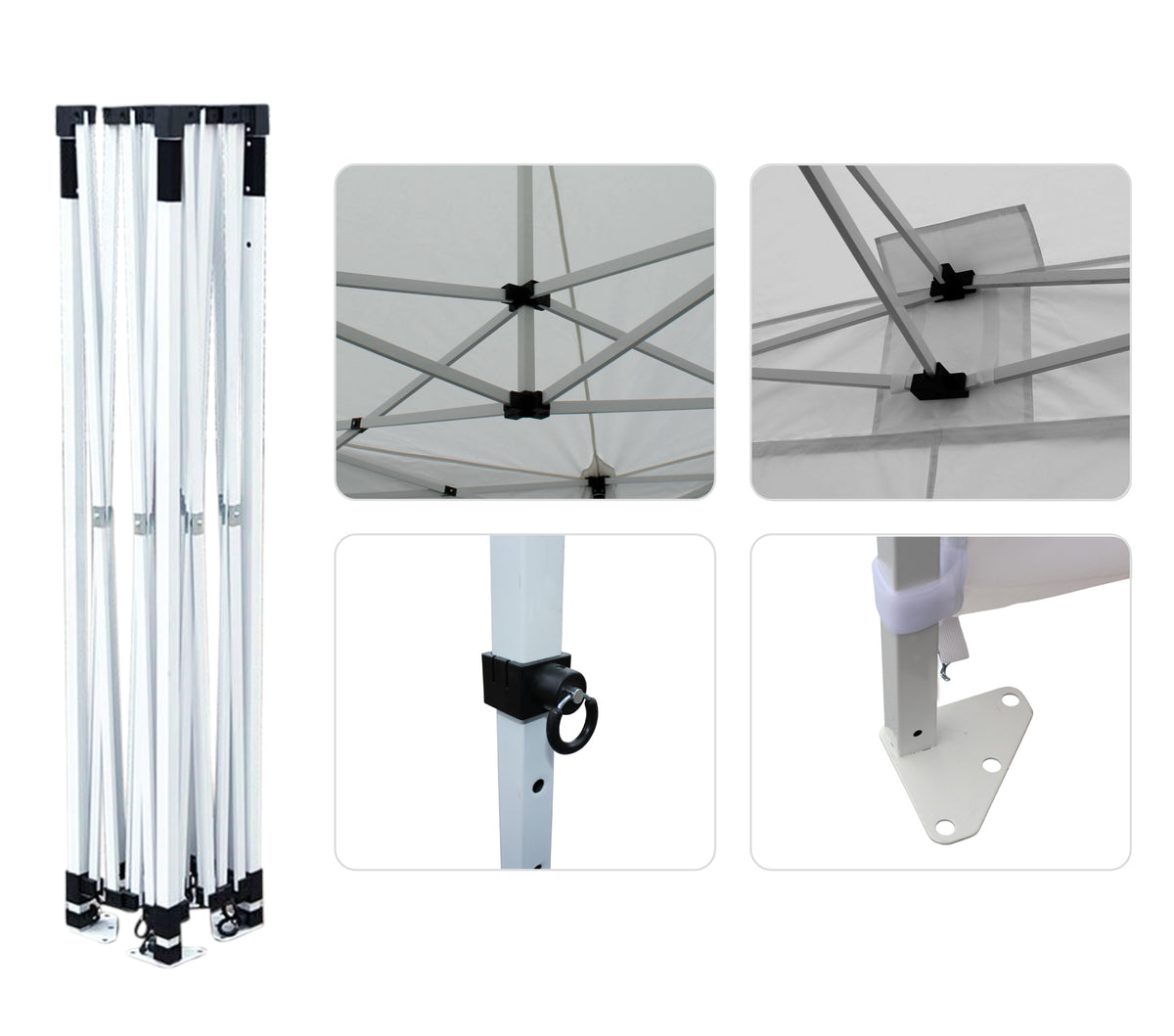 Steel frame gazebo with 30mm square legs