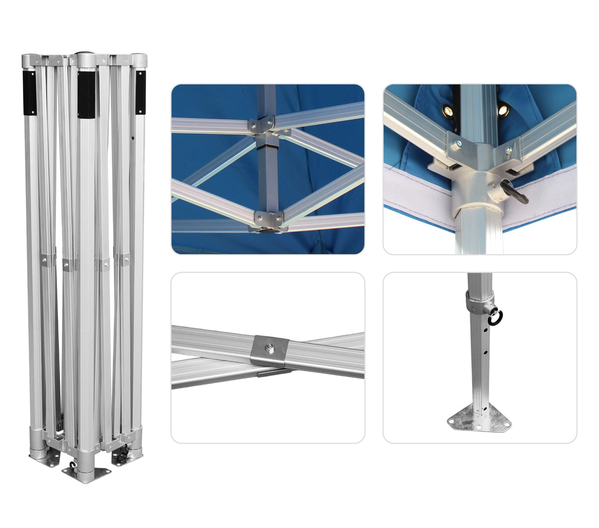S50 aluminium commercial gazebo frame with 55mm hexagonal leg and cast alloy bracket