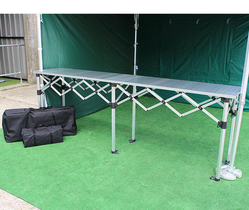3m Folding Table Trade Counter with aluminium tops