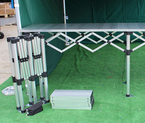 3m Folding Table Trade Counter with aluminium tops