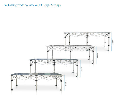 3m Aluminium Folding Trade Counter