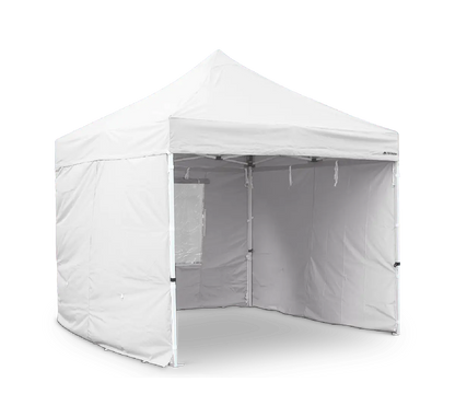 3x3 S30 white steel frame pop up gazebos with sides
