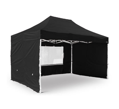 3x4.5 S42 Black Heavy duty aluminium pop up gazebo with sides