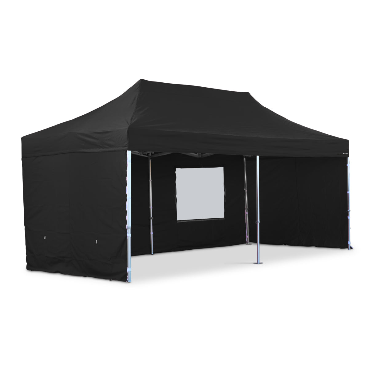 3x6 S42 Black heavy duty aluminium pop up gazebo with sides