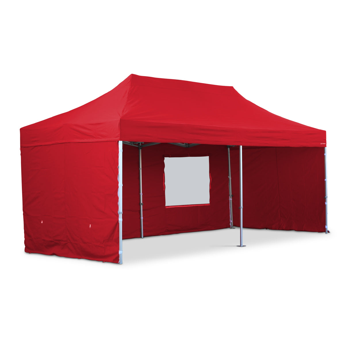 3x6 S42 Red heavy duty aluminium pop up gazebo with sides