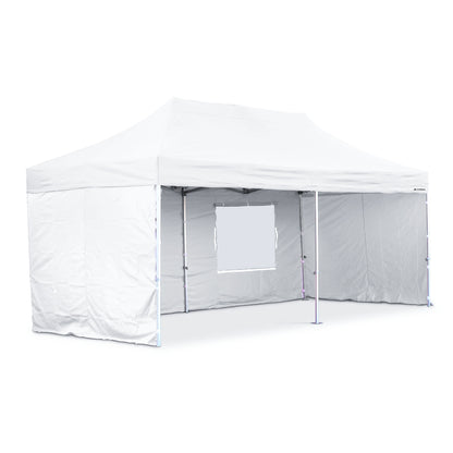 3x6 S42 White heavy duty aluminium pop up gazebo with sides