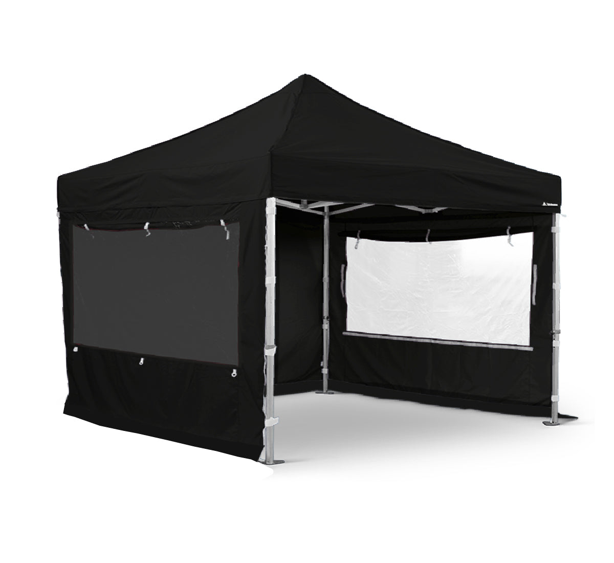 4x4 S50 Black Commercial Aluminium Pop Up Gazebo with sides