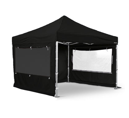 4x4 S50 Black Commercial Aluminium Pop Up Gazebo with sides