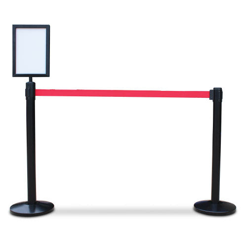 Retractable barrier A4 sign holder