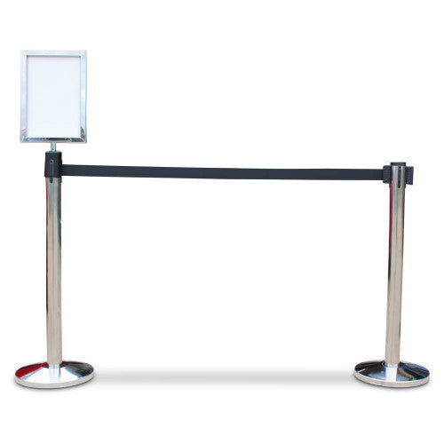 Retractable barrier A4 sign holder