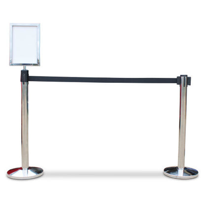 Retractable barrier A4 sign holder