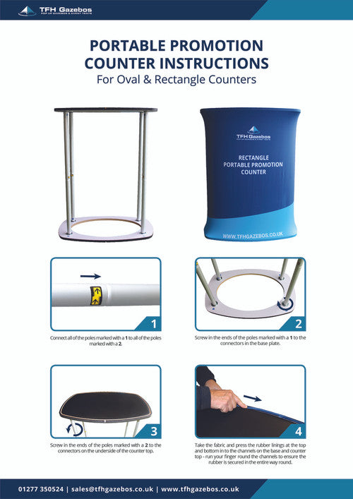 Rectangle promotional Display counter instructions