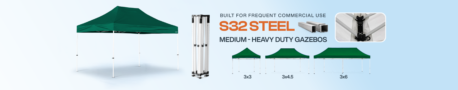 S32 Steel Pop Up Gazebos 