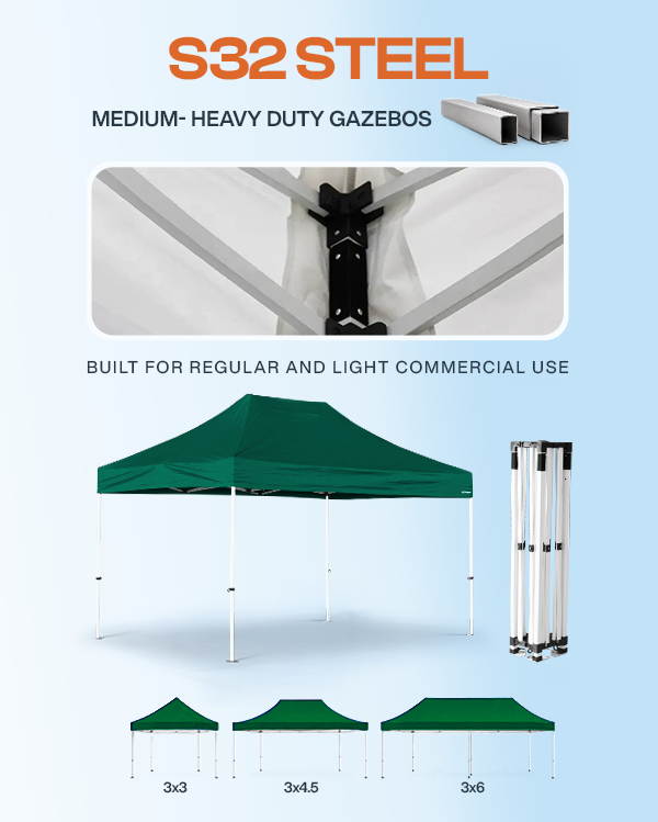 S32 Steel Pop Up Gazebos 