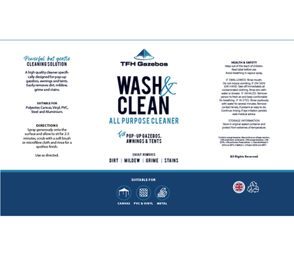 TFH Wash & Clean - Gazebo, Awning & Tent Cleaner - 2.5L
