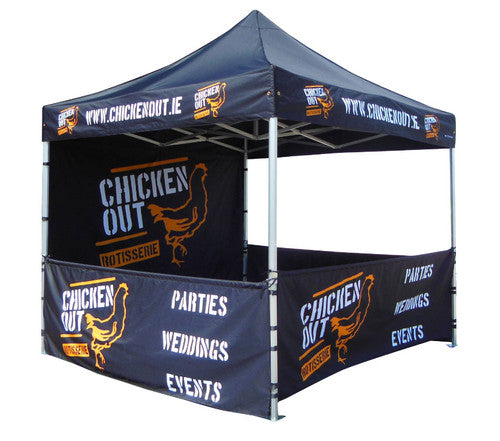 Custom printed gazebo with printed halfwalls