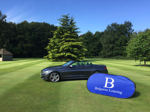 Oval pop up banner 