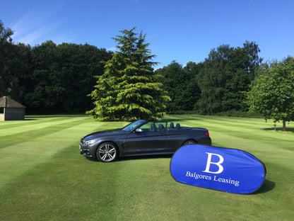 Oval pop up banner 