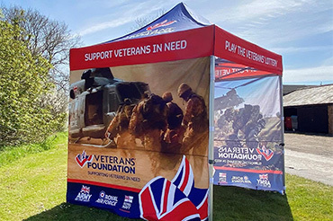 Custom branded gazebo for armed forces